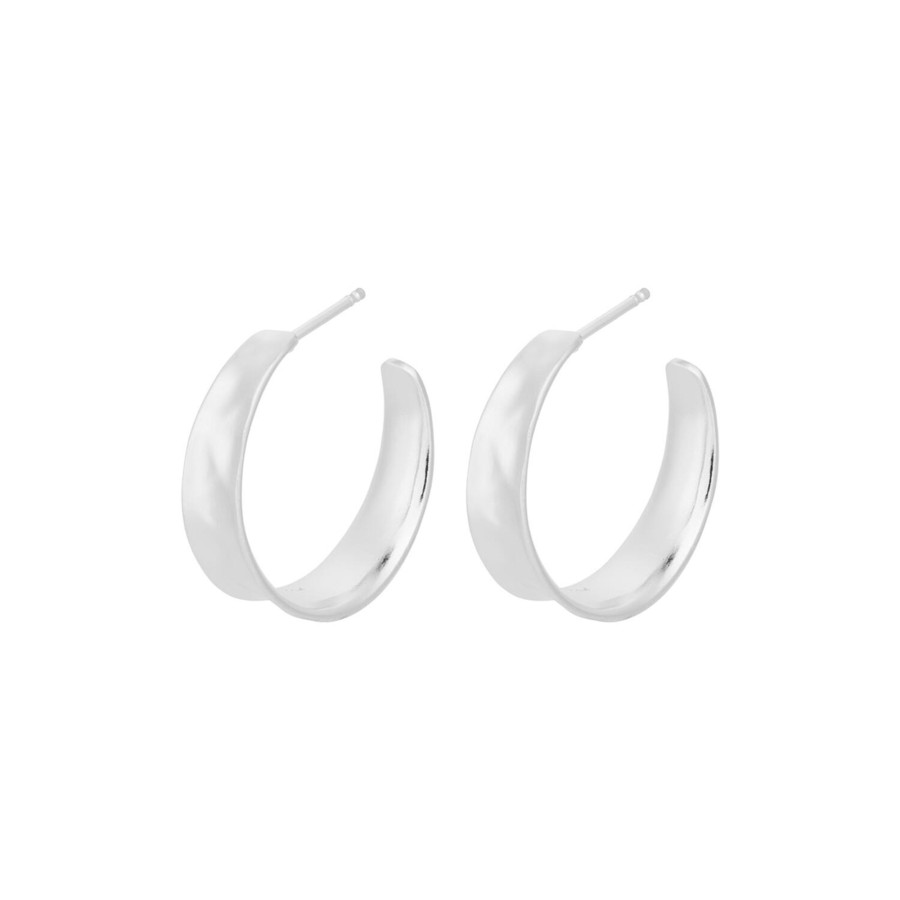 Dame Pernille Corydon Jewellery Oreringe | Saga Midi Hoops, Solv