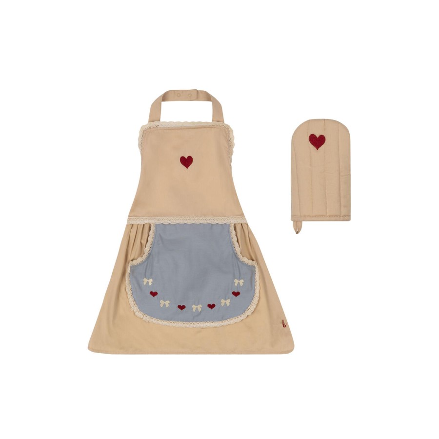 Born Konges Sløjd Kreativ Leg | Kids Apron Scallop, Smoke Gray