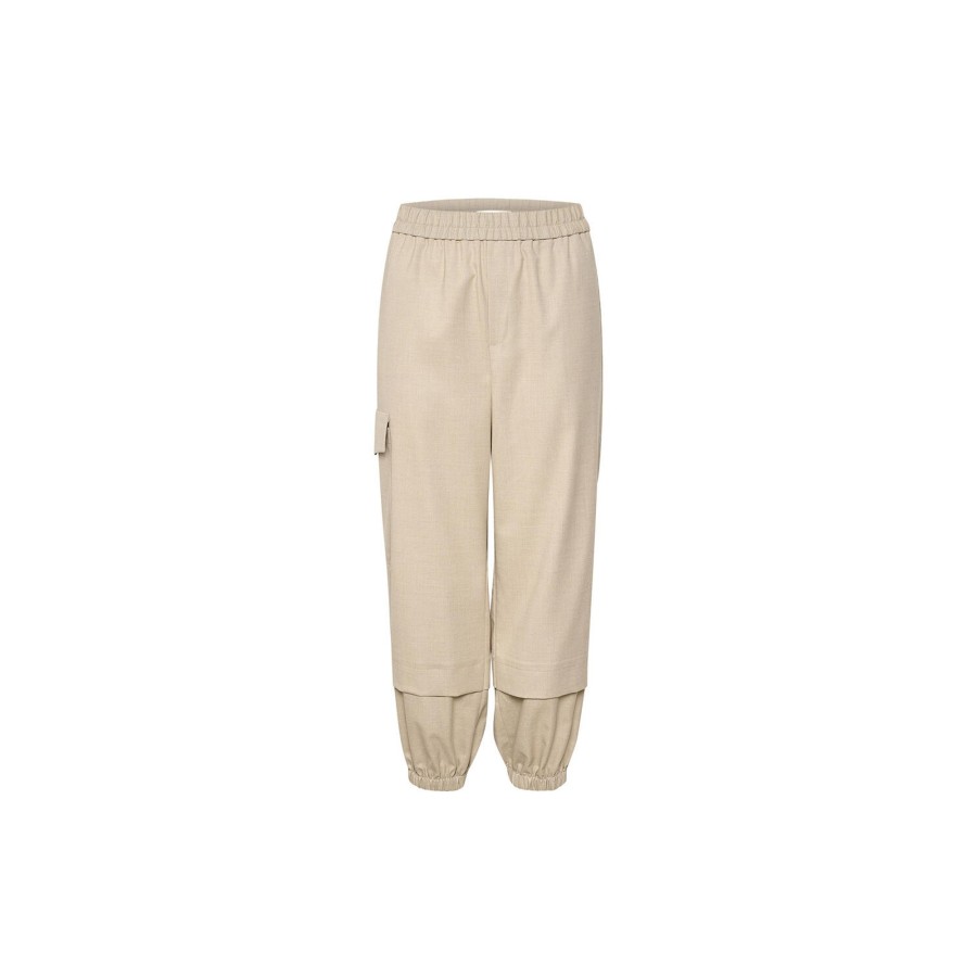 Dame InWear Bukser | Waiiw Cargo Pant, Mocha Grey Melange