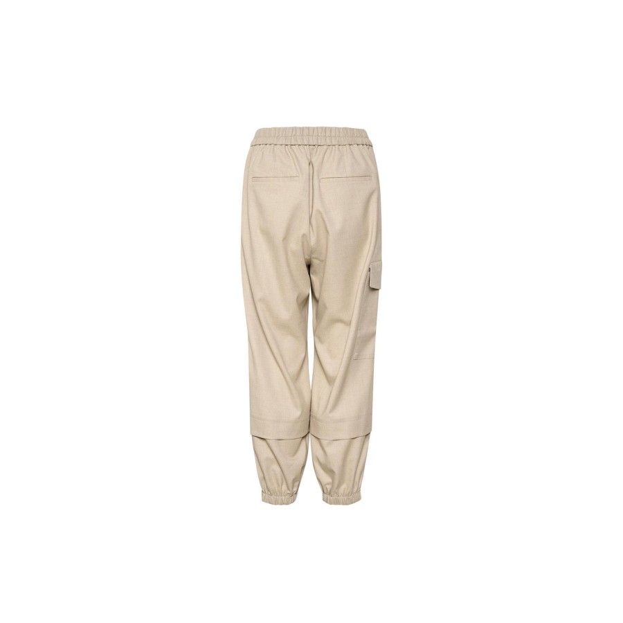 Dame InWear Bukser | Waiiw Cargo Pant, Mocha Grey Melange