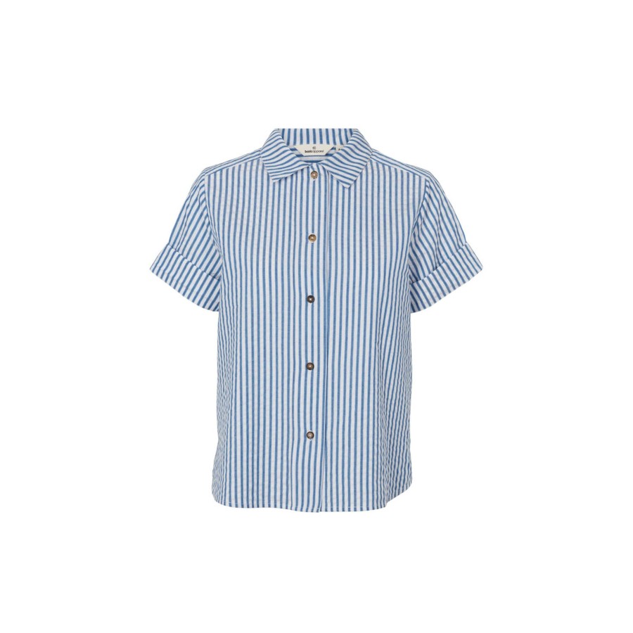 Dame Basic Apparel Skjorter & Bluser | Anisse Ss Shirt, Limoges/Bright White