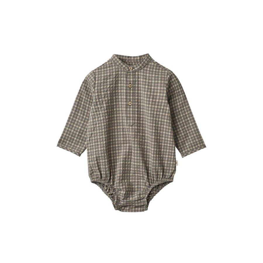 Born Wheat Bodyer | Romper Shirt Victor, 1529 Autumn Sky Check