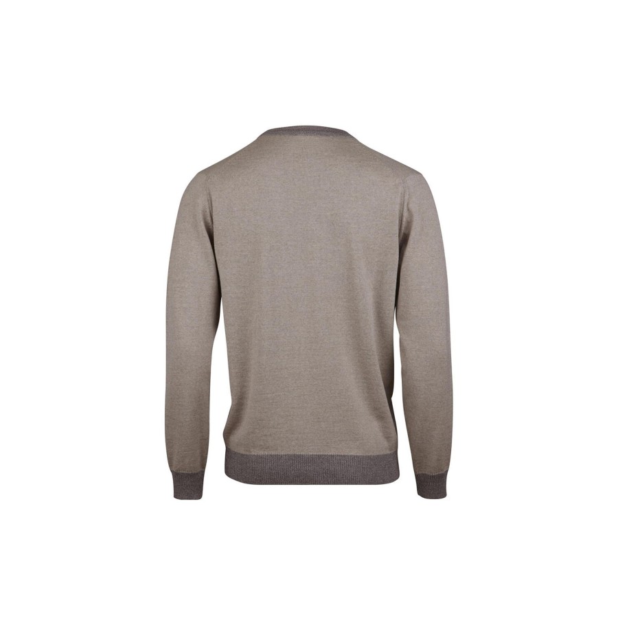 Herre Stenströms Strik & Bluser | Cardigan Cont Merino Wool, Light Beige