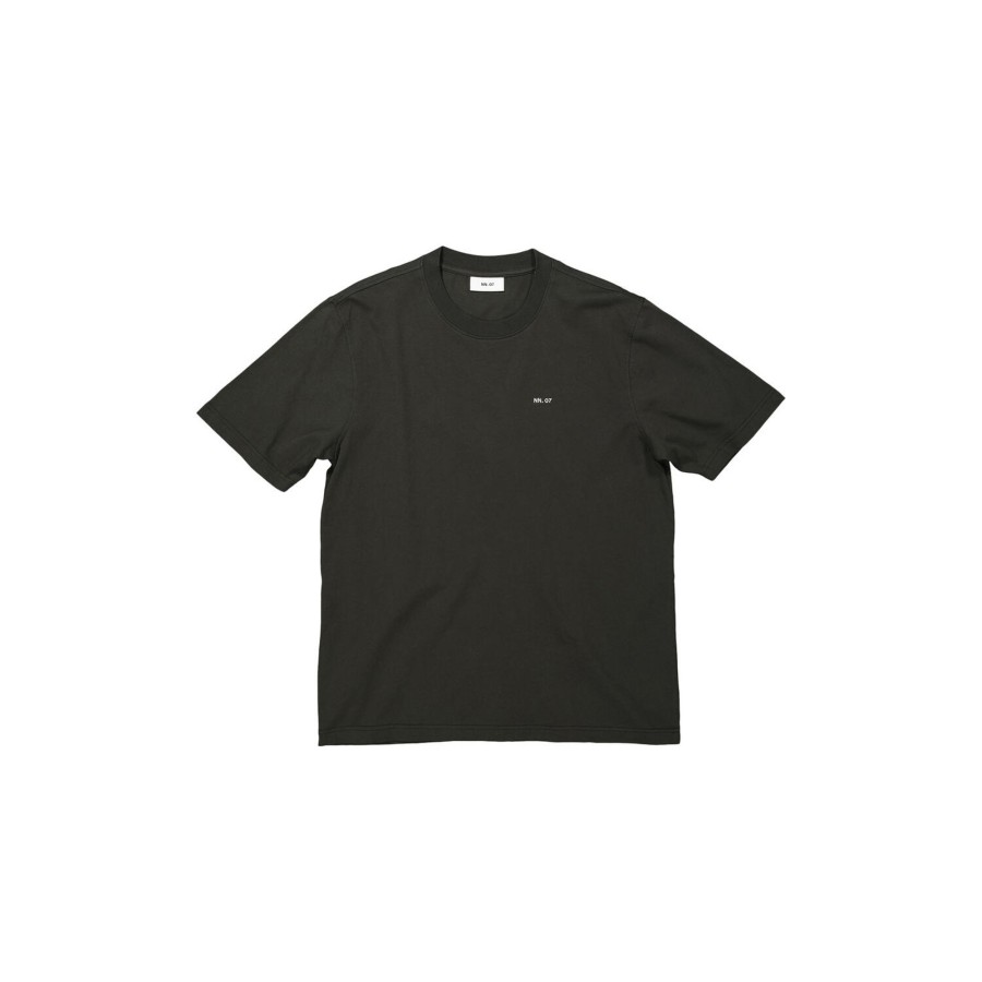 Herre NN07 T-Shirts | Adam Emb T-Shirt 3209, Dark Army