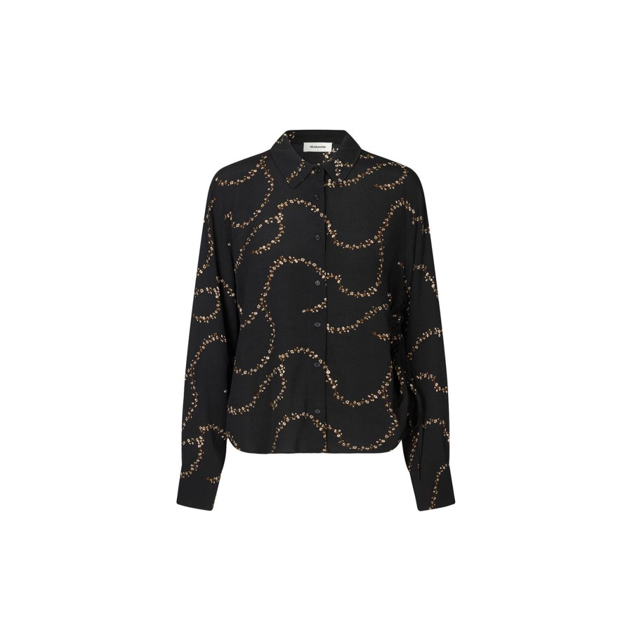 Dame Modström Skjorter & Bluser | Gelilamd Print Shirt, Dark Flower Twill