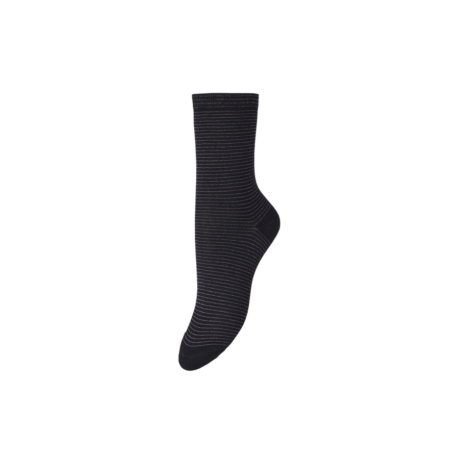 Dame Becksöndergaard Stromper | Dover Stripe Sock, Dark Blue