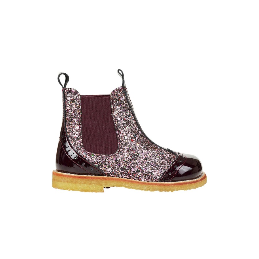 Born ANGULUS Stovler | Chelsea Stovle Med Glitter, 2341/1713/031 Bordeaux/Bordeaux Glitter/Elastic