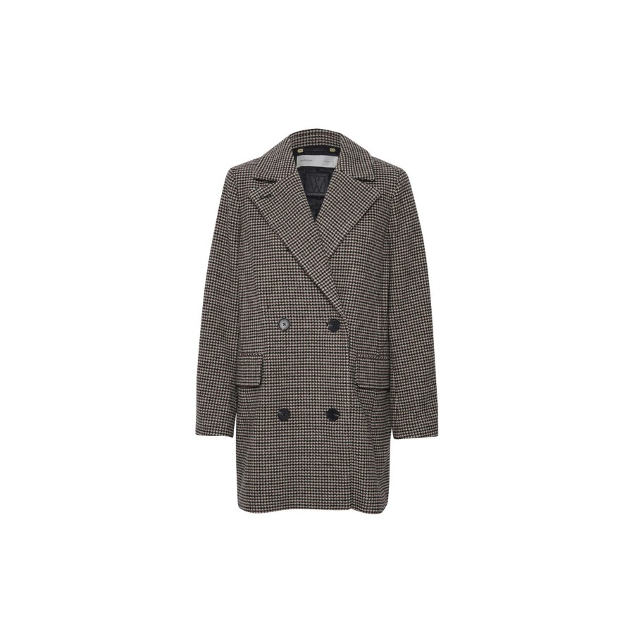 Dame InWear Overtoj | Peytoniw Blazer Coat, Houndstooth Check