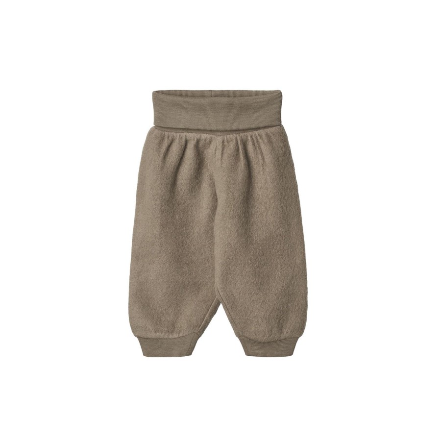 Born Wheat Bukser & Leggings | Wool Fleece Trousers, 0099 Grey Stone