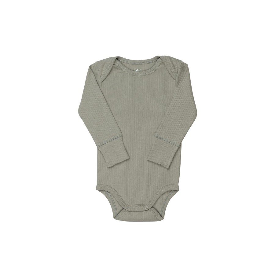 Born Copenhagen Colors Organics Bodyer | Rib Jersey Long Sleeve Body, Lt. Grey