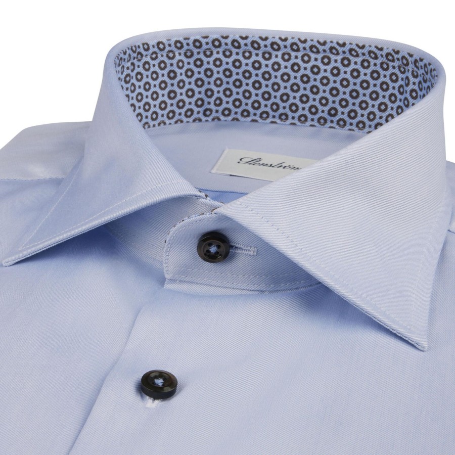 Herre Stenströms Skjorter | Slim/75 Rm Cuff Contrast, Light Blue