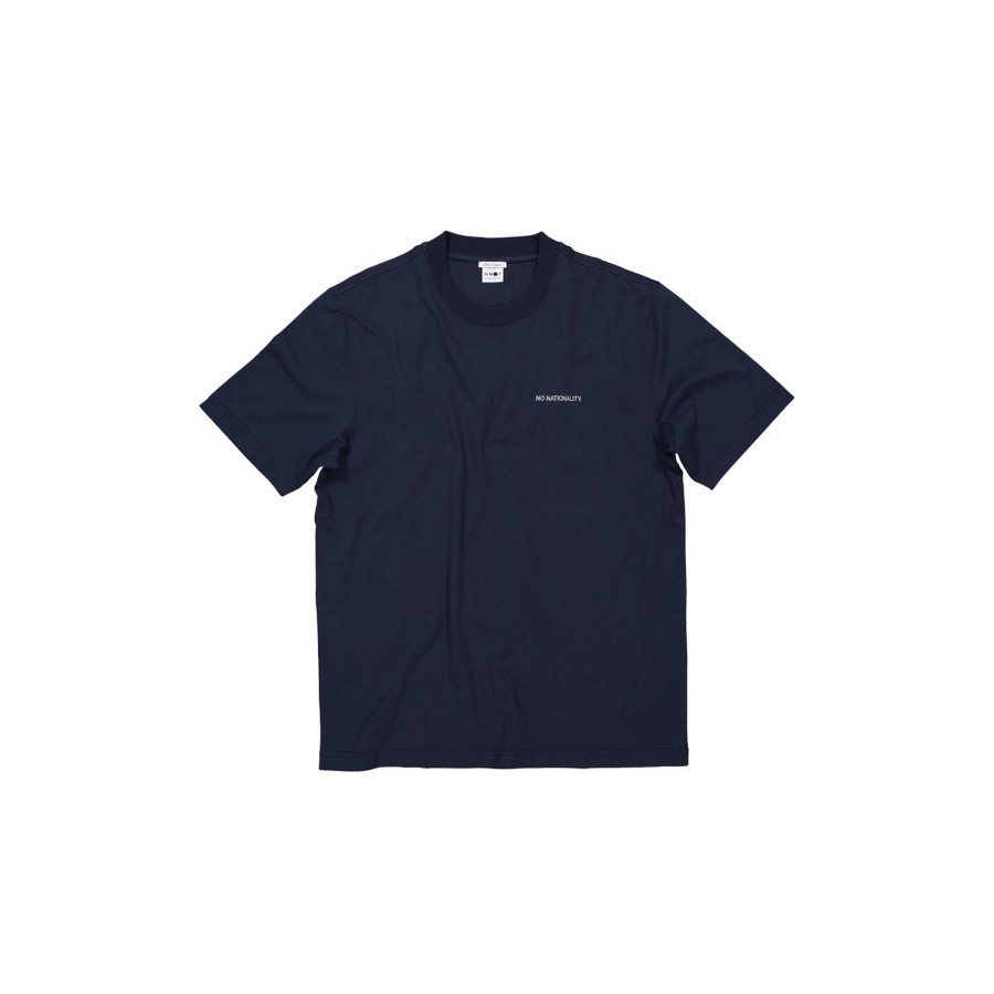 Herre NN07 T-Shirts | Adam Emb T-Shirt 3209, Navy Blue