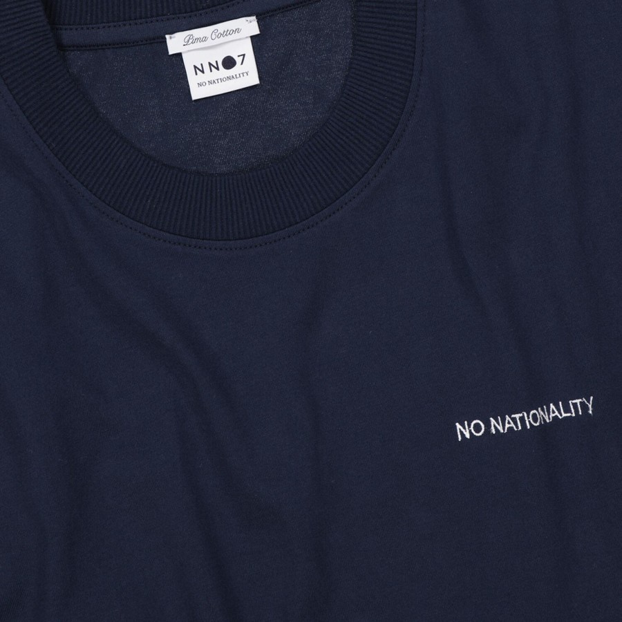 Herre NN07 T-Shirts | Adam Emb T-Shirt 3209, Navy Blue