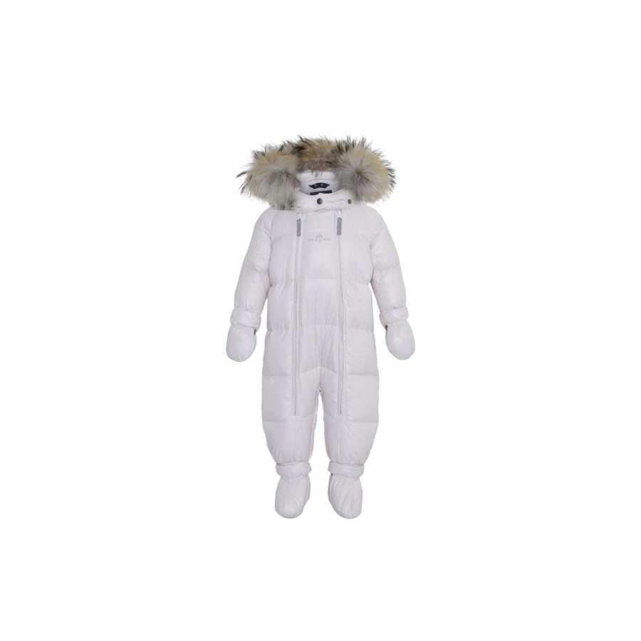 Born VER de TERRE Overtoj | Featherlight Baby Wintersuit With Fur, 405 Rose Powder