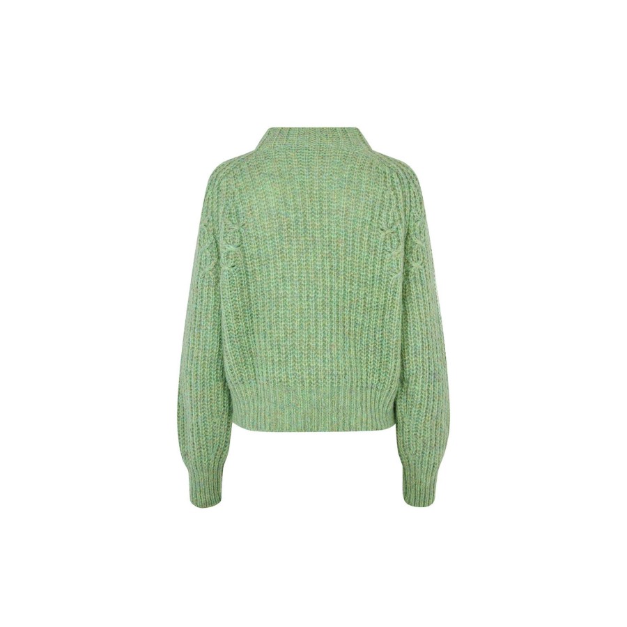 Dame Second Female Strik | Kalliha Knit O-Neck, Pistachio Green