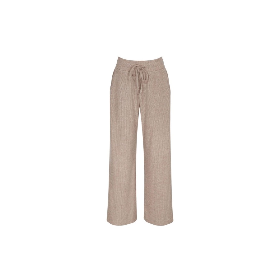 Dame Triumph Nattoj & Loungewear | Thermal Mywear Wide Leg Trousers, Light Grey Melange