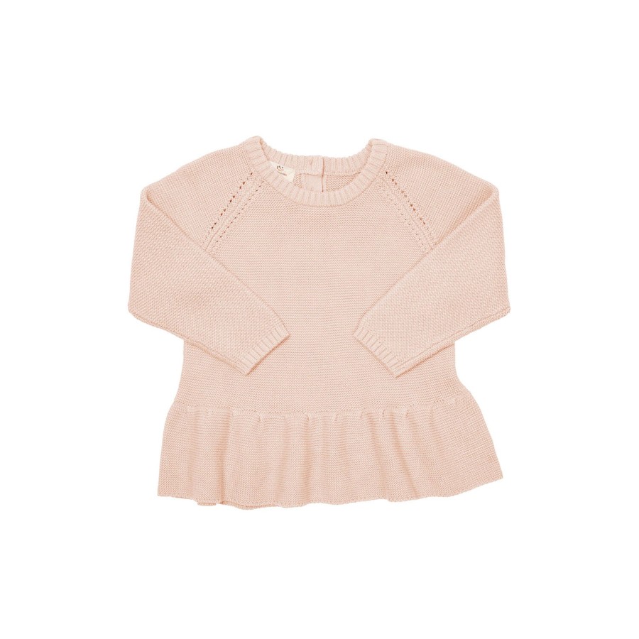 Born Copenhagen Colors Organics Strik & Cardigans | Knitted Pullover W. Frill, Soft Pink