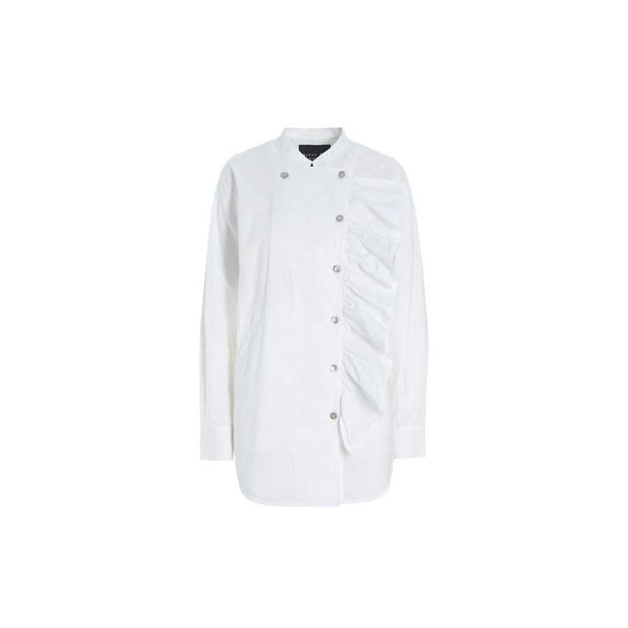 Dame BITTE KAI RAND Skjorter & Bluser | Core Cotton Flaese Skjorte, White