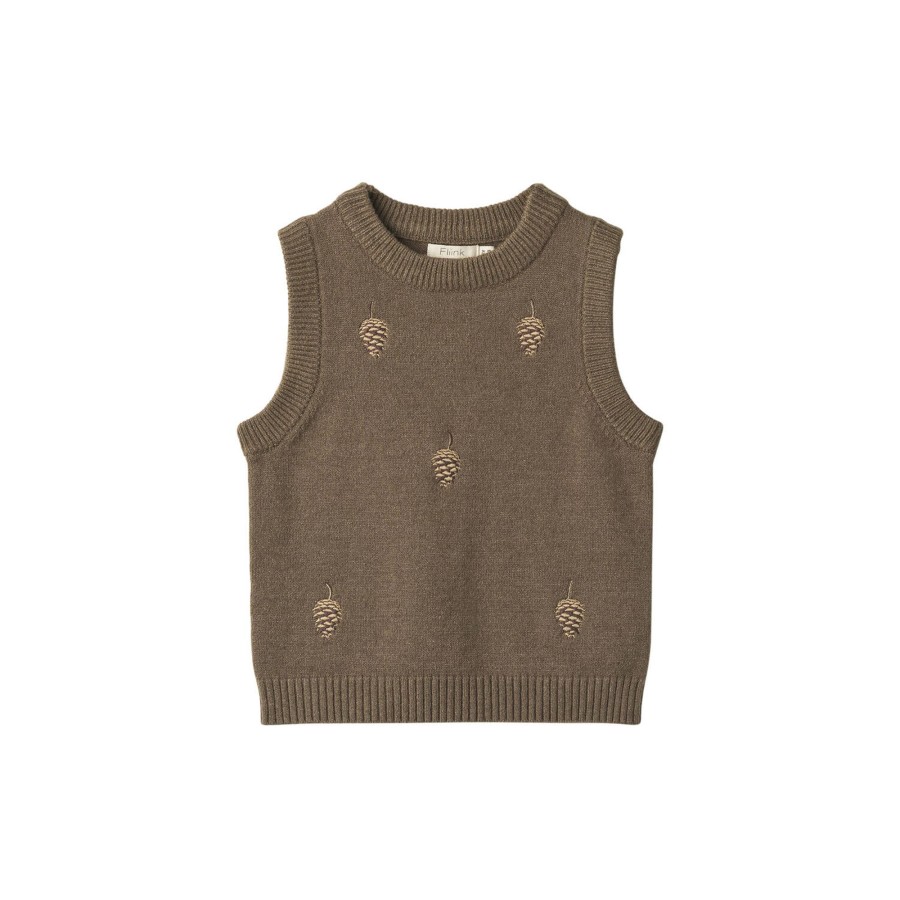 Born Fliink Strik & Cardigans | Benna Embr. Vest, Cub