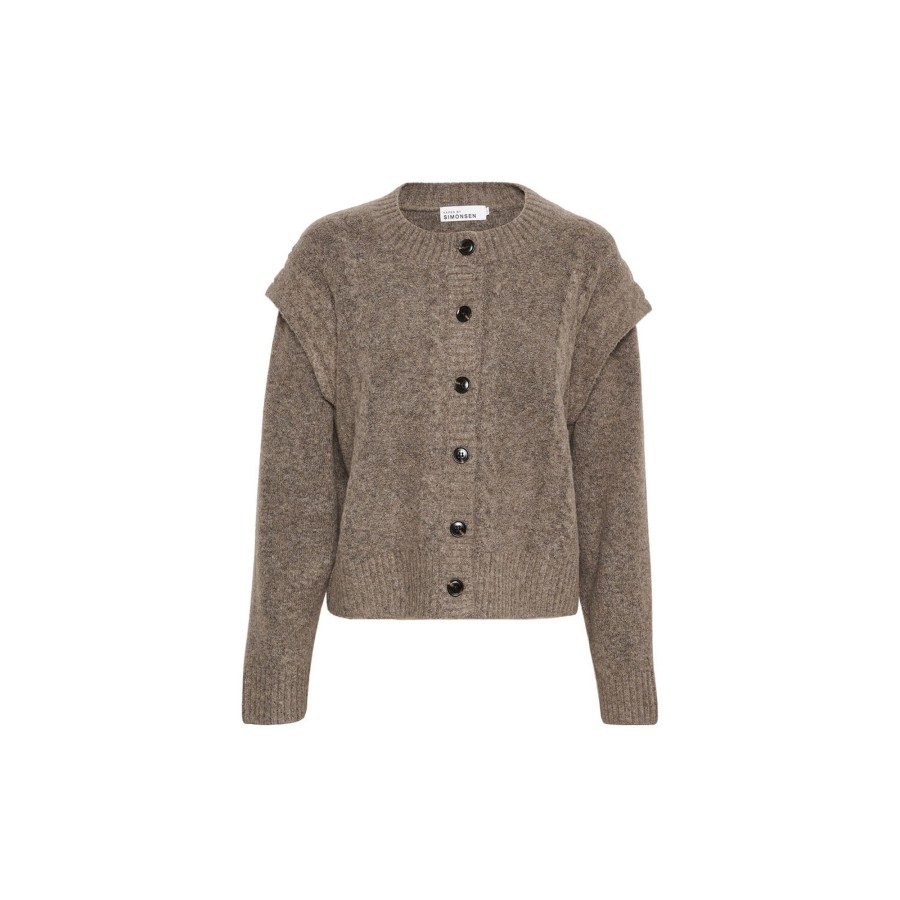 Dame Karen by Simonsen Strik | Kirstenkb O-Neck Cardigan, Walnut Melange