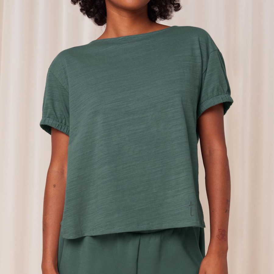 Dame Triumph Nattoj & Loungewear | Smart Active Infusion Top Ssl Ex, Smoky Green