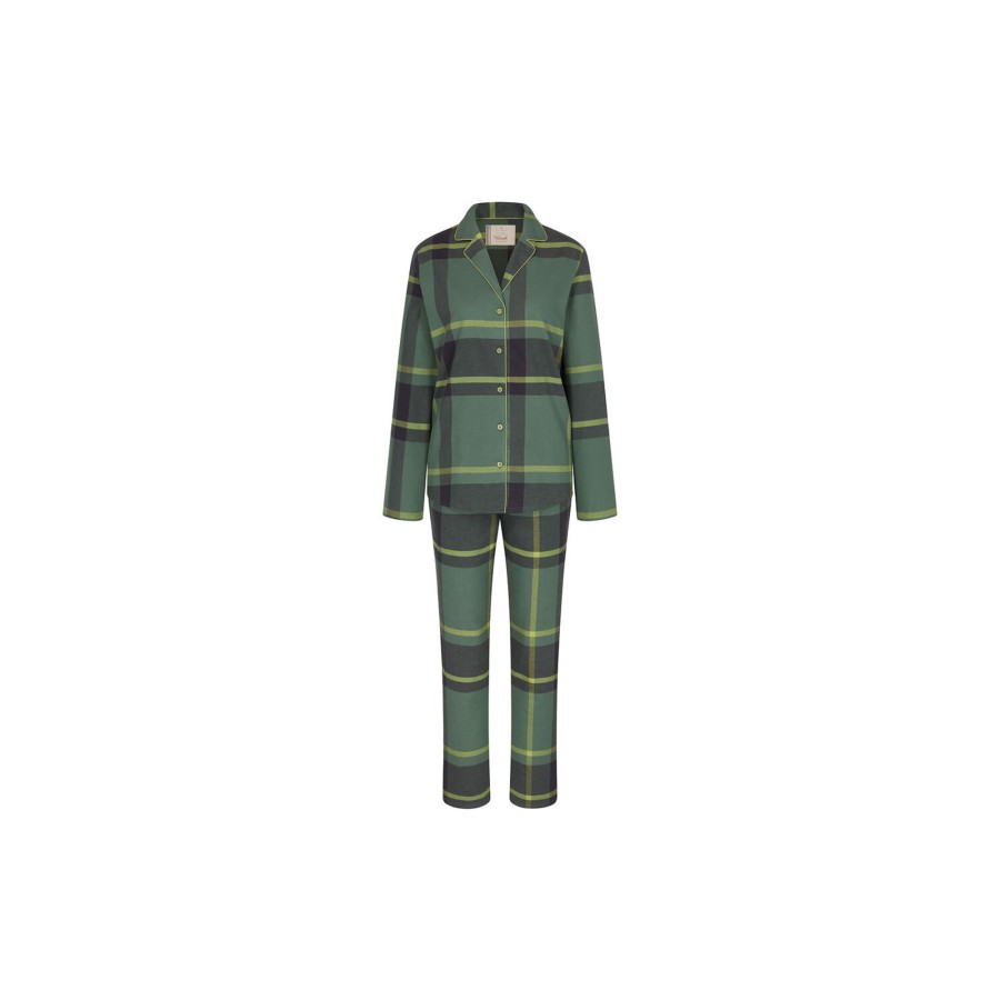 Dame Triumph Nattoj & Loungewear | Boyfriend Pw X Checks, Green - Dark Combination