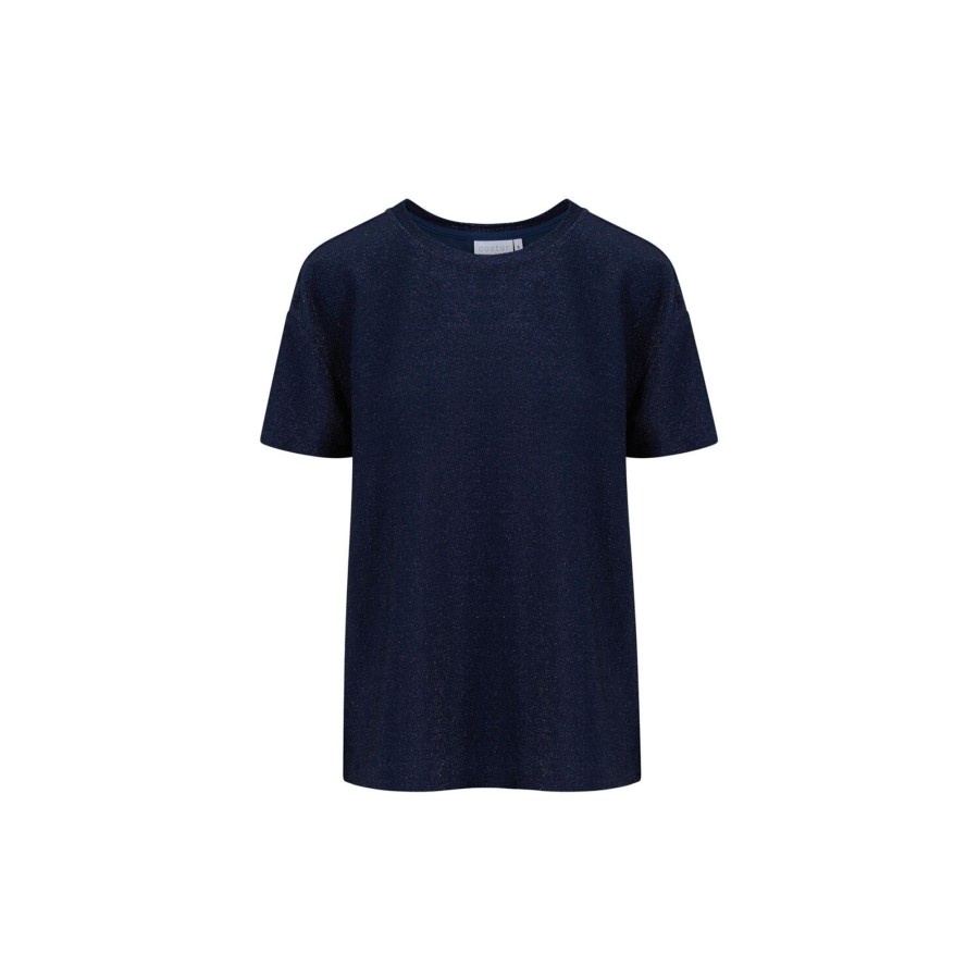 Dame Coster Copenhagen Toppe & T-Shirts | Shimmer Tee, Royal Blue Shimmer