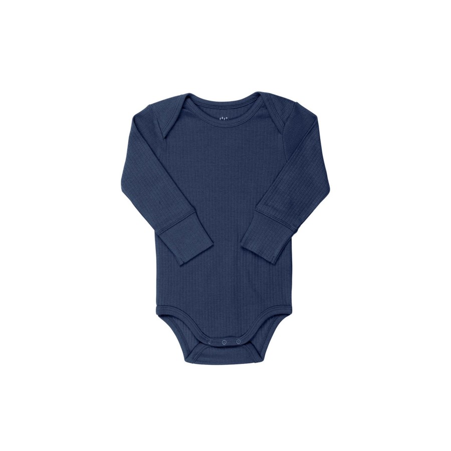 Born Copenhagen Colors Organics Bodyer | Rib Jersey Long Sleeve Body, Navy