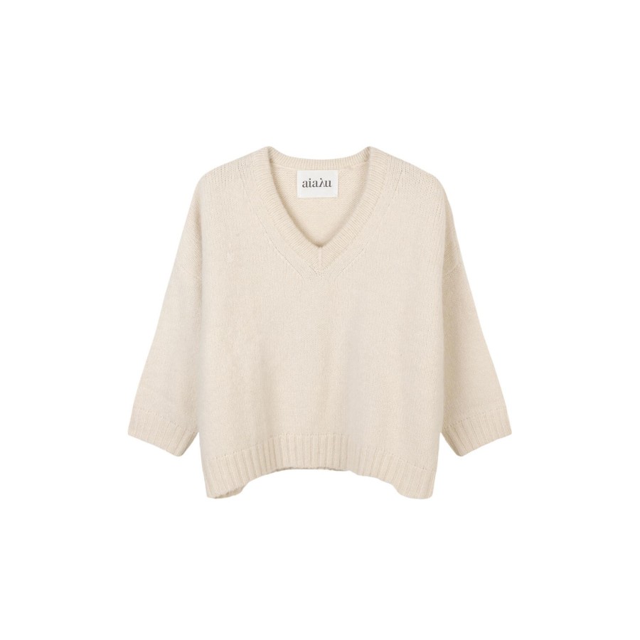 Dame Aiayu Strik | Fader Sweater, Pure Ecru