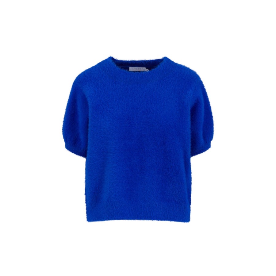 Dame Coster Copenhagen Strik | Fluffy Knit With Short Sleeves, Electric Blue