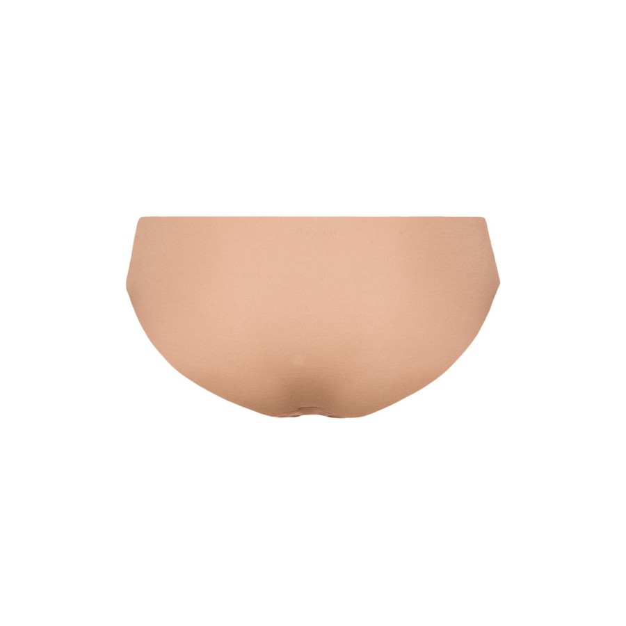 Dame HANRO Lingeri & Badetoj | Invisible Cotton Midi Briefs, Beige