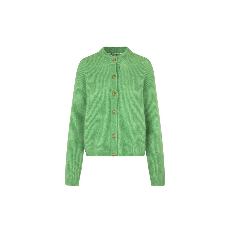 Dame Second Female Strik | Brook Knit Rib Cardigan, Shamrock