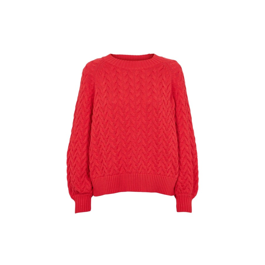 Dame Basic Apparel Strik | Emma Sweater, High Risk Red