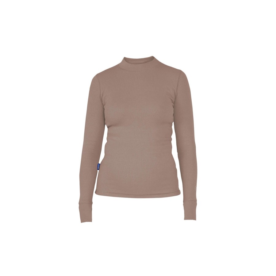 Dame Copenhagen Cartel Toppe & T-Shirts | Algae Ribbed Long-Sleeve Ocn Weed® Top, Taupe