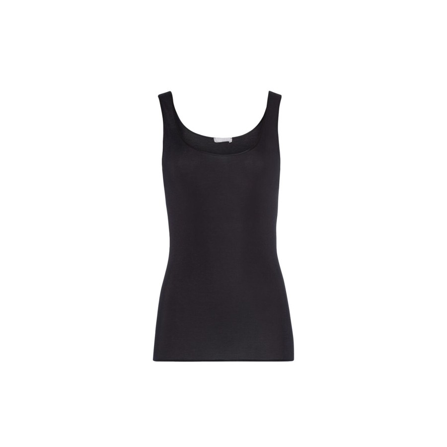 Dame HANRO Toppe & T-Shirts | Cotton Seamless Tank Top, Black