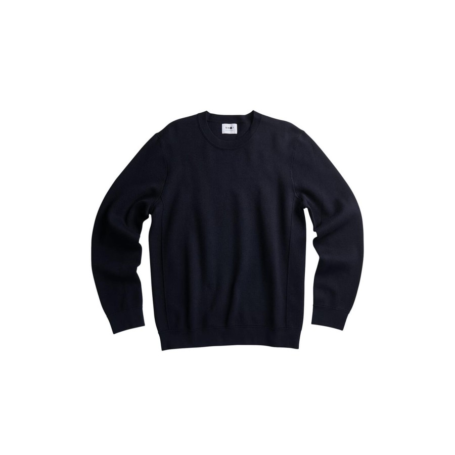 Herre NN07 Strik & Bluser | Luis 6430 Crewneck, Navy Blue