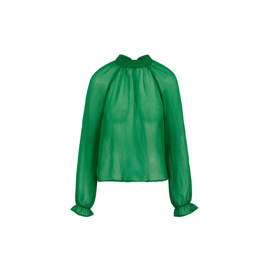 Dame Coster Copenhagen Skjorter & Bluser | Chiffon Blouse, Metallic Green