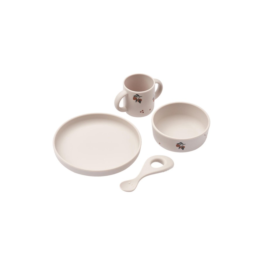 Born Liewood Spiseudstyr | Vivi Printed Tableware Set, Peach/Sandy