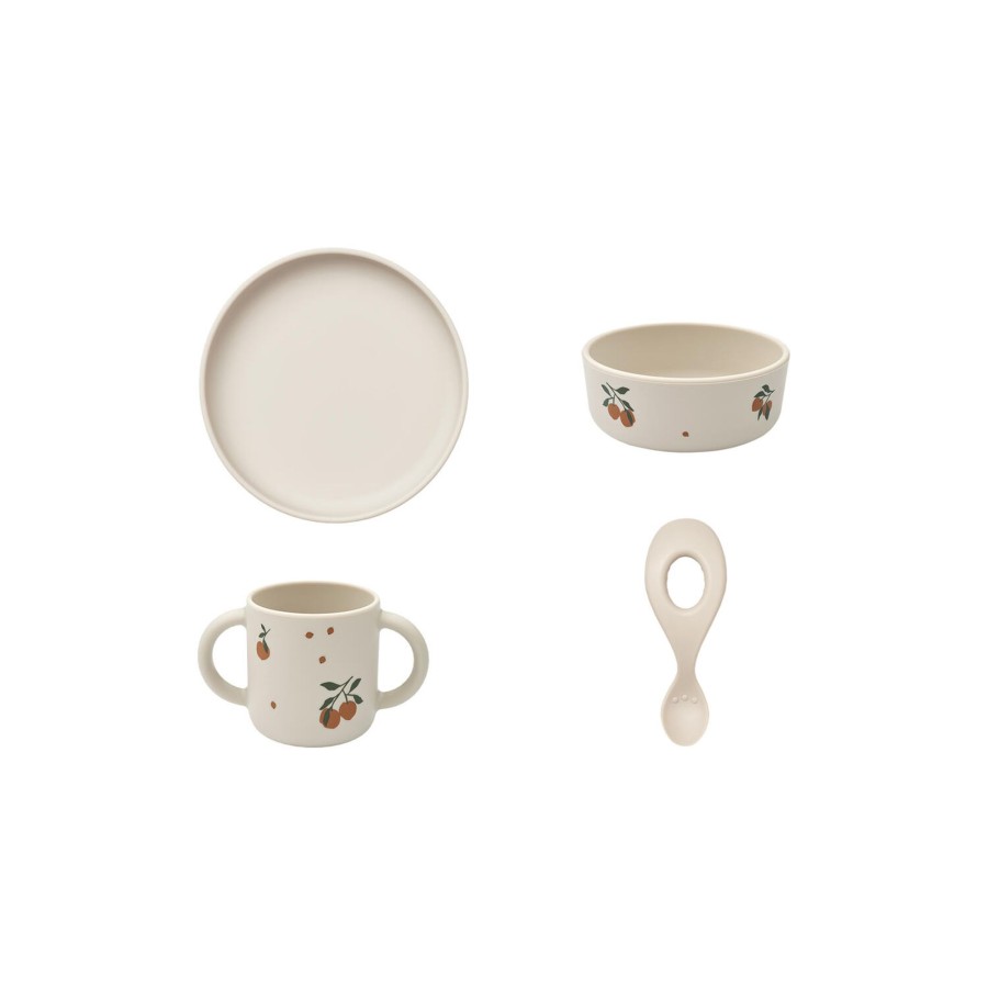 Born Liewood Spiseudstyr | Vivi Printed Tableware Set, Peach/Sandy