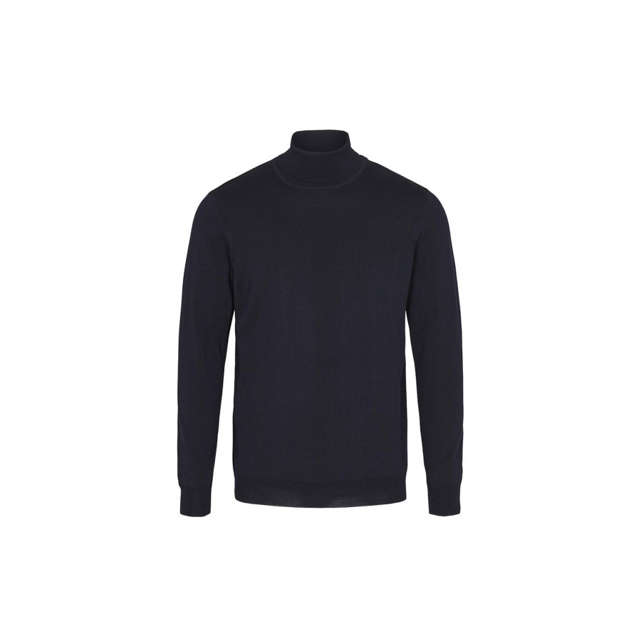 Herre SAND Copenhagen Strik & Bluser | Merino Id, Dark Navy Blue