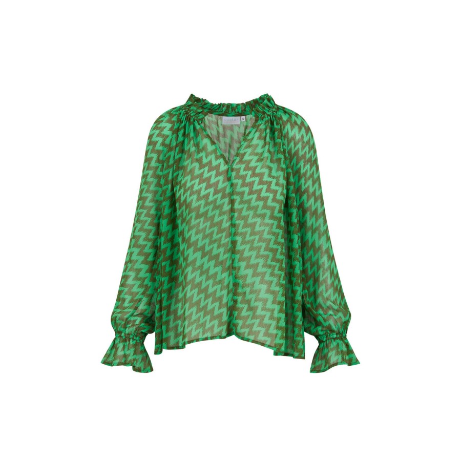 Dame Coster Copenhagen Skjorter & Bluser | Blouse In Zig Zag Print, Zig Zag Print