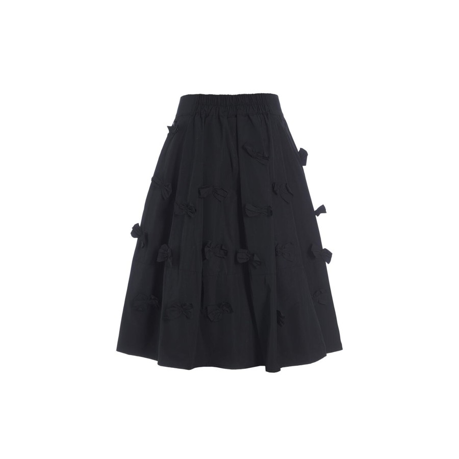 Dame BITTE KAI RAND Nederdele | Fukkura Poplin Nederdel Med Slojfer, Black