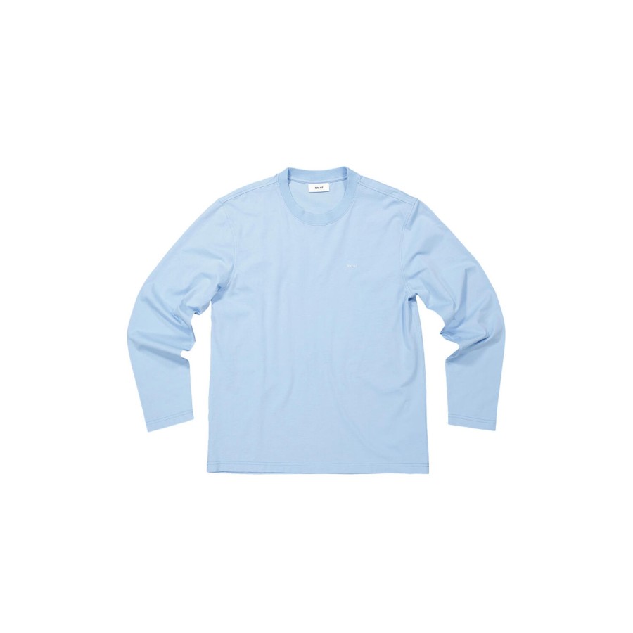 Herre NN07 T-Shirts | Adam Ls Emb Tee 3209, Powder Blue