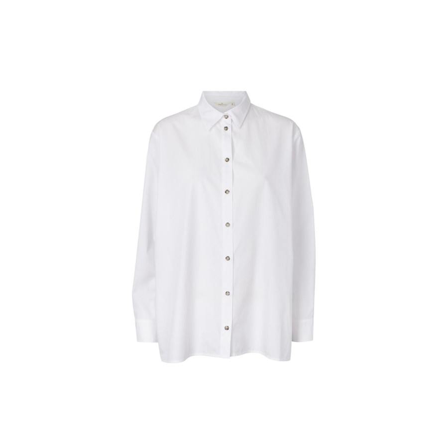 Dame Basic Apparel Skjorter & Bluser | Vilde Loose Shirt Gots, Bright White