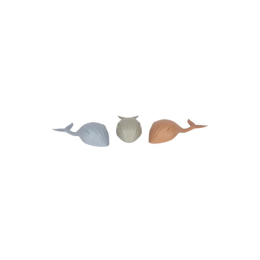 Born Konges Sløjd Badeudstyr | 3 Pack Bath Toy Whale, Quarry Blue Mix