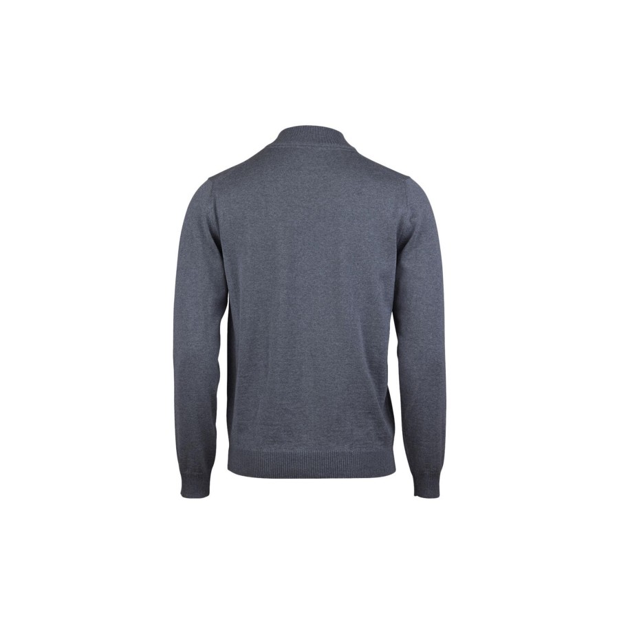 Herre Stenströms Strik & Bluser | Zip Cardigan Merino Wool, Grey