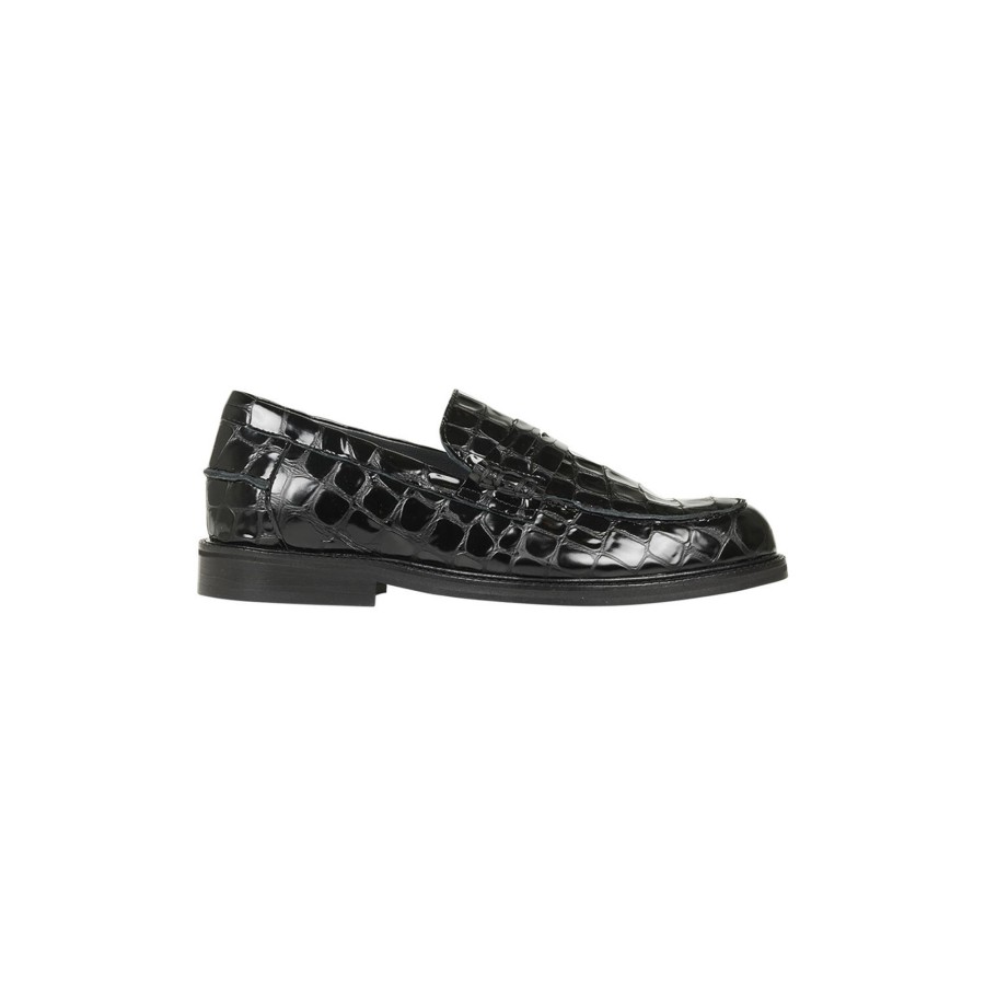 Dame ANGULUS Flade Sko & Sneakers | Loafer, Black Croco