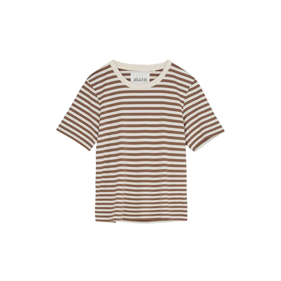 Dame Aiayu Toppe & T-Shirts | Light Short Sleeve T-Shirt, Mix Brown Sugar