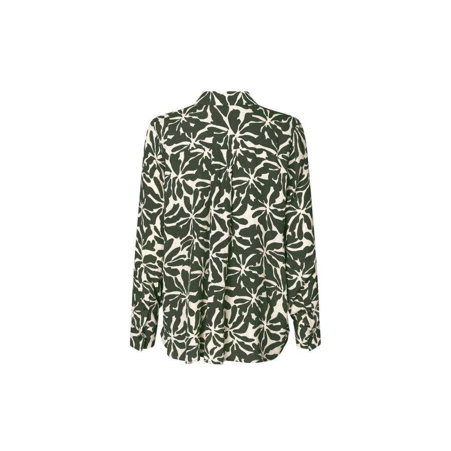 Dame Modström Skjorter & Bluser | Fernmd Print Shirt, Ocean Fleur