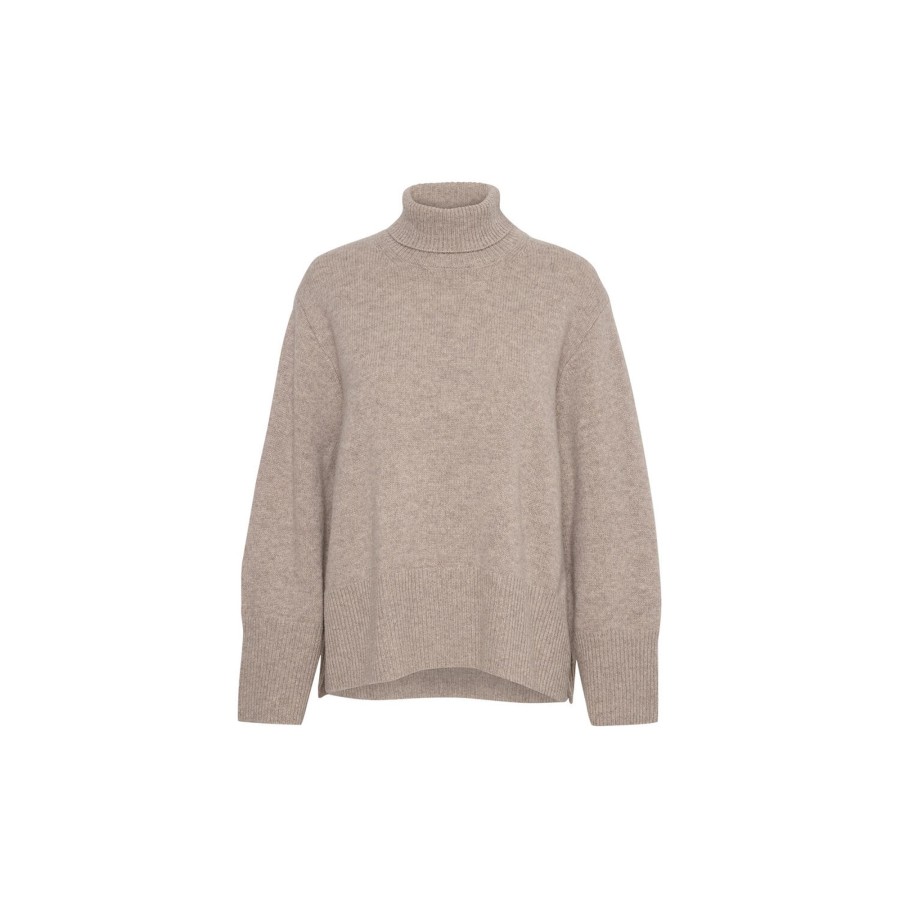 Dame InWear Strik | Jaxyiw Turtleneck, Mocha Grey Melange